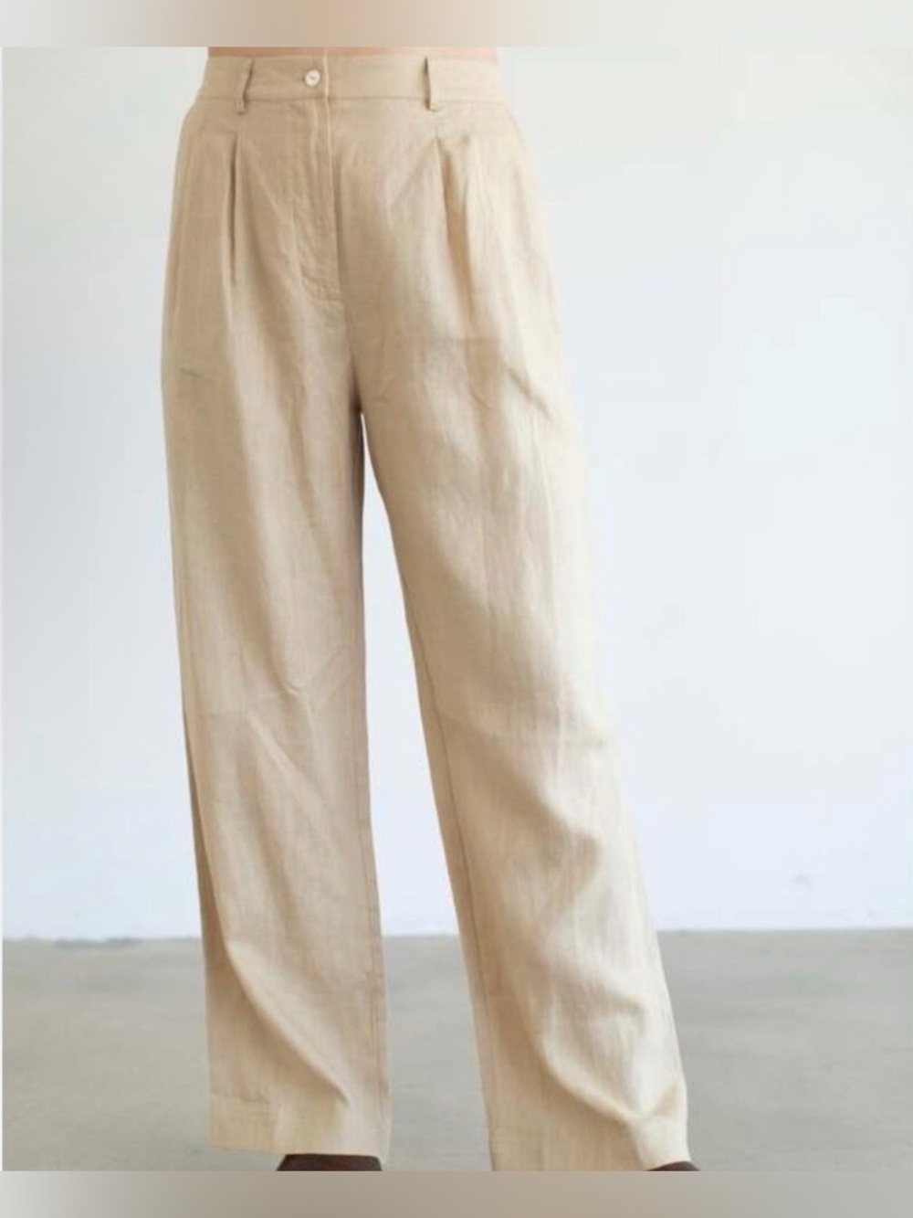 Donni Pleated Linen Trousers Size S - Picture 6 of 6